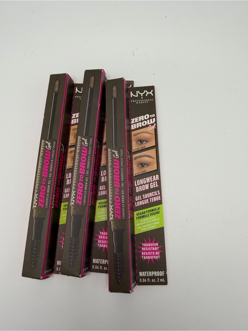 3 pack-NYX Zero To Brow Longwear Brow Gel - Espresso (Individual Packaging)